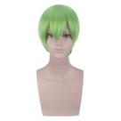 Peruca de cosplay verde de cabelo curto sintética para anime Xiao Lan