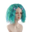 Peruca de cosplay verde ondulada curta de 35 cm sintética resistente ao calor Peruca de cosplay verde ondulada curta de 35 cm sintética resistente ao calor