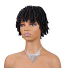 Peruca de crochê Twist Short Bob 20 cm de cabelo sintético preto