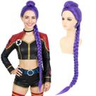 Peruca de fantasia: morvally, rabo de cavalo longo trançado, roxo, roxo