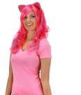 Peruca de fantasia My Little Pony Pinkie Pie com orelhas para adultos