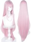 Peruca de meio a meio comprimento, reta, rosa claro, cosplay anime 100cm Peruca de meio a meio comprimento, reta, rosa claro, cosplay anime 100cm