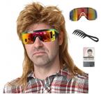 Peruca de tainha Traqur Joe Dirt Emo dos anos 80 para homens, morango