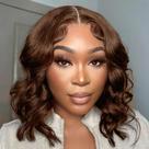 Peruca DOLLY PRETTY Chocolate Brown Lace Front Bob 25 cm de cabelo humano