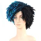 Peruca Dreadlock sintética de dois tons azul e preta 3-6 polegadas
