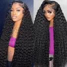 Peruca Dundix Deep Wave Lace Front 32", cabelo humano, densidade 200