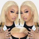 Peruca EAGERA Blonde Bob 613 Human Hair 16 cm com fecho de renda HD Peruca EAGERA Blonde Bob 613 Human Hair 16 cm com fecho de renda HD