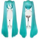 Peruca Ebingoo Green Long Straight Sintética para Mulheres com Franja