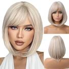 Peruca EMMOR Black Bob com franja 14 para mulheres sintética