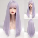 Peruca EMMOR Light Purple Long Straight Sintética para Mulheres