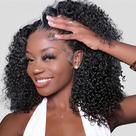 Peruca EMOBANA Short Curly Bob 14 polegadas 180 densidade 100% cabelo humano