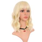 Peruca EnileCor Short Bob Curly Blonde sintética para mulheres