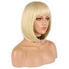 Peruca EnileCor Short Light Blonde Bob 30 cm reta com franja