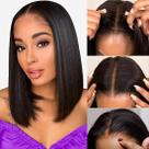 Peruca EQ DUOUPA Wear and Go Glueless Bob 30 cm de cabelo humano 180%