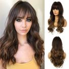 Peruca Esmee 24 Long Synthetic Ondulado Hair Ombre Marrom Escuro para Mulheres