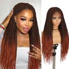 Peruca Fancy Hair Ombre Box, cabelo sintético longo trançado