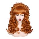 Peruca FantaLook FantaLook 80s Long Curly Vintage Cosplay Vermelha Marrom