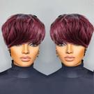 Peruca Flandi Pixie Cut Short Human Hair para mulheres negras T1B99J