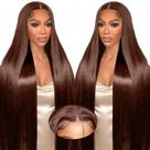 Peruca FNSD Chocolate Brown Human Hair 32" 220% de densidade