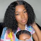 Peruca fraisbelle Curly Bob 25 cm Cabelo humano 180 densidade preta Peruca fraisbelle Curly Bob 25 cm Cabelo humano 180 densidade preta