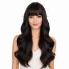 Peruca Franja Lace Wig Ondulada 70cm Bio Fibra Varias Cores