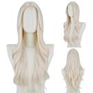 Peruca FREE BEAUTY, longa, platinada, loira ondulada de 66 cm para mulheres