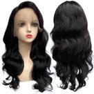 Peruca front lace HD humana ondulada preto natural 55cm Peruca front lace HD humana ondulada preto natural 55cm