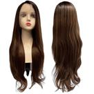 Peruca front lace HD orgânica castanho claro mechado R43327 Peruca front lace HD orgânica castanho claro mechado R43327