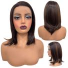 Peruca front lace media curta 13x1 castanho luzes F4/27
