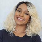 Peruca Front Lace Wig Ondulada Loira Global - Fibra Premium -40cm- MLC175 Peruca Front Lace Wig Ondulada Loira Global - Fibra Premium -40cm- MLC175
