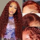 Peruca frontal de renda Aveiyce Marrom avermelhado Deep Wave 66cm 180% Peruca frontal de renda Aveiyce Marrom avermelhado Deep Wave 66cm 180%