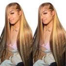 Peruca frontal de renda Cypha Ombre Human Hair Highlight 22"