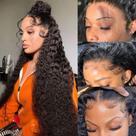 Peruca Frontal de Renda Deep Wave Zhengshuo - 180% de Densidade - 80cm