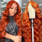 Peruca Frontal de Renda Dorbess - Ginger Orange Body Wave 13x6 HD Lace