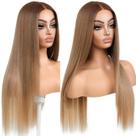 Peruca frontal de renda ENCOUNTERU Ombre Honey Blonde sintética 26"