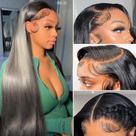 Peruca frontal de renda GARAXIS Straight 66cm Cabelo humano 150% de densidade