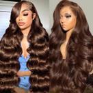 Peruca frontal de renda GOLFMAX Chocolate Brown Human Hair 30" Peruca frontal de renda GOLFMAX Chocolate Brown Human Hair 30"