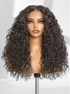 Peruca frontal de renda GORGIUS Curly 50cm natural preta sintética