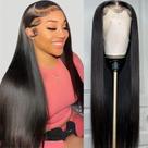 Peruca frontal de renda Iris Queen 13x4 HD Straight Human Hair 20"