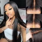 Peruca frontal de renda JUBOTIN Glueless 71 cm Cabelo humano 180% de densidade