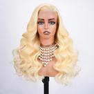 Peruca frontal de renda KingsUp 613 Body Wave 30" 250 Density HD Lace