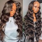 Peruca frontal de renda Lemoda Full Body Wave 22" 15A HD 210% de densidade