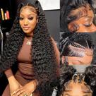 Peruca frontal de renda MISSJAY Deep Wave 22" 200% densidade natural