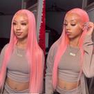 Peruca frontal de renda ORIGEN Pink para mulheres negras 26" 180% de densidade