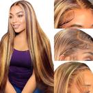 Peruca Frontal de Renda ROLKISA - Hair Highlight Ombre 70cm - Cabelo Humano
