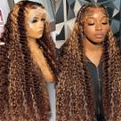 Peruca frontal de renda, sedosa, comprimento, 36", 13x6, cabelo humano, 180% de densidade