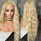 Peruca frontal de renda sintética ELESTY Blonde 613, cor 24 polegadas