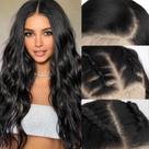 Peruca frontal de renda sintética SUKRI Black Wave 26 cm com cabelo de bebê