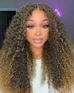 Peruca frontal de renda sintética Tenacoo Blonde Curly 60cm de comprimento Peruca frontal de renda sintética Tenacoo Blonde Curly 60cm de comprimento