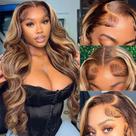 Peruca Frontal de Renda SPOU - Highlight Ombre Body Wave 70cm - Loiro Mel